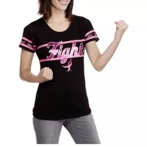 Susan G Komen Womens Varsity Graphic football Shirt XL Cancer Benefit Pink